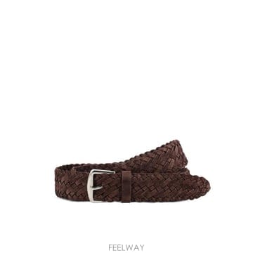 로로 피아나 4CM 우븐 스웨이드 벨트