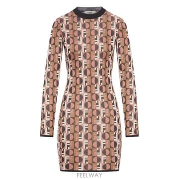 FENDI ��� ��Ƽ�� ��ī�̺� ����Ʈ �ս����� �̴� �巹�� FZDD92AYLV F1T6N TP979659404��� ��Ƽ�� ��ī�̺� ����Ʈ �ս����� �̴� �巹�� FZDD9