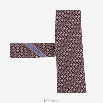 살바토레 페라가모 로고 패턴 실크 넥타이 351446 007 TP979713209