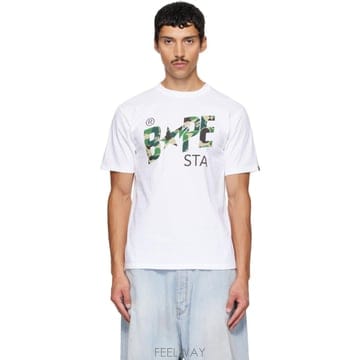 26 FW 베이프 화이트 ABC 카모 베이프 스타 티셔츠 262546M213127