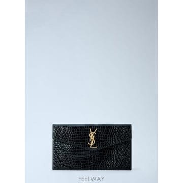 26 FW 생로랑 여성 업타운 악어 엠보싱 광택 가죽 파우치 sla0263084blk