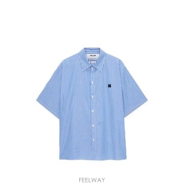 엠에스지엠 스트라이프 반소매 셔츠 화이트