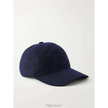 26 FW 브리오니 네이비 로고 자수 캐시미어 혼방 야구모자 TP580885896