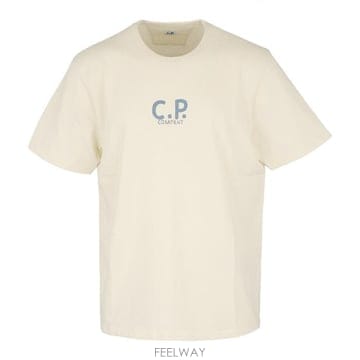 CP컴퍼니 로고 반팔 티셔츠 샌드