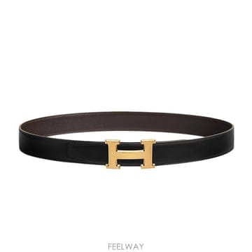 에르메스 H 버클 리버서블 양면 블랙 에땅 32mm 블랙 에벤 95 금장 무광 남성 가죽 벨트