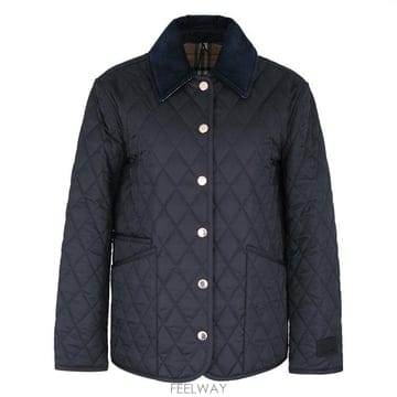 버버리 여성 퀼팅 네이비 자켓 8065409 A1177