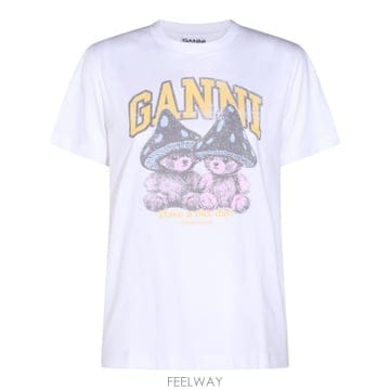 [S27]가니 A1050311151 여성 티셔츠 긴팔 반팔티 피케셔츠 폴로티 로고 GANNI