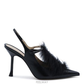 [B47]펜디 8J9159AY0WF0ABB 여성 펌프스 슬링백 하이힐 BLACK LEATHER SLINGBA