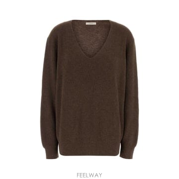 [X45]더로우 R000612Y1041 FUD 여성 스웨터 니트 가디건 Brown stretch cotton