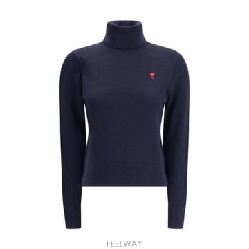 [K68]아미 FKS827001 414 여성 니트 스웨터 가디건 Ami De Coeur turtleneck 
