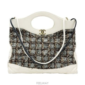 샤넬 Chanel AS1010 화이트 금장 31백 쇼핑 라지 2WAY (26번대)