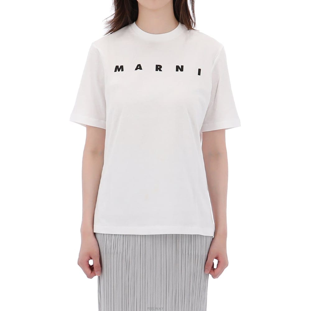 Marni 26SS ������ �ΰ� ���� Ƽ���� ���λ����� M01601 M00RF 0M100-AK26SS ������ �ΰ� ���� Ƽ���� ���λ����� M01601 M00RF 0