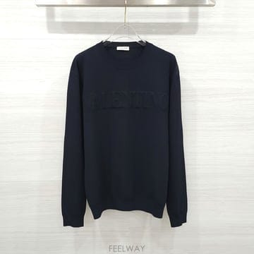[럭스유] L / 발렌티노 가라바니 로고 엠보스 니트 블랙