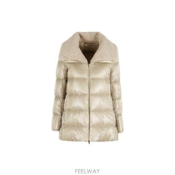 에르노 26FW 나일론 울트라라이트 퍼 A 셰이프 패딩자켓 베이지 PI002140D 12017Z 198