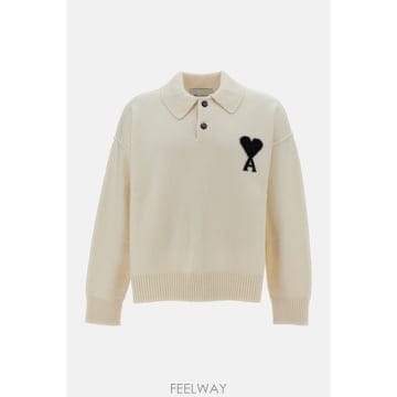 26 F/W 아미 폴로 스웨터 WITH 콘트라스트 아미 드 꾀흐 UP B0032252251