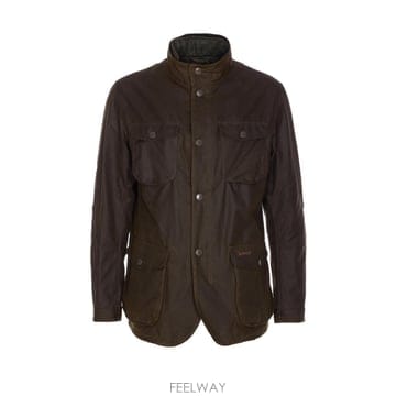 바버 자켓 Ogston in 코튼 cerato antivento con collo alto e tasche 