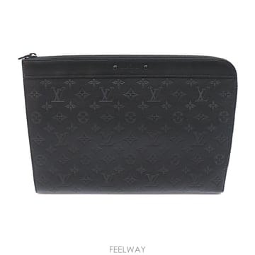 Louis Vuitton(루이비통) M82080 블랙 모노그램 섀도우 카프스킨 포쉐트 주르 클러치