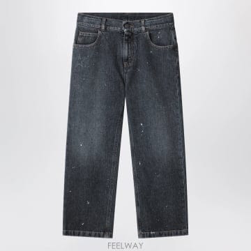 26FW 골든구스 블랙 jeans in faded 데님 with splashes GKP02808P002716