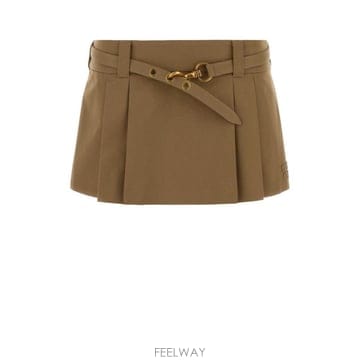 26FW 미우미우 Camel 코튼 미니 스커트 MG2692SOOO1BMSF0594 TP577982958