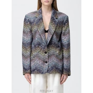 26SS MISSONI 블레이저 a monopetto in misto viscosa a zig zag Mis