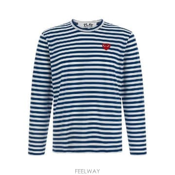 Comme des Garcons �׶�����Ÿ �ؿ� �ĵ������� ���� RED HEART STRIPED COTTON Ƽ���� AXT1642�׶�����Ÿ �ؿ� �ĵ������� ���� RED HEART STRIPED COTT