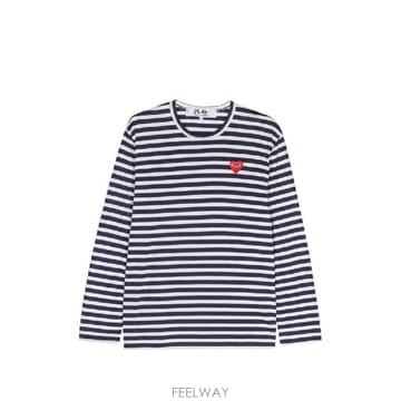 Comme des Garcons �׶�����Ÿ �ؿ� �ĵ������� ���� RED HEART STRIPED COTTON Ƽ���� AXT0101�׶�����Ÿ �ؿ� �ĵ������� ���� RED HEART STRIPED COTT