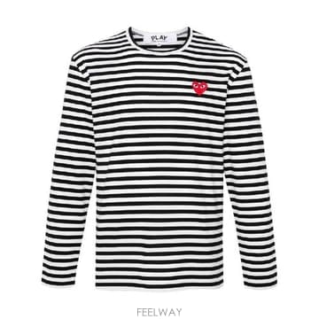 Comme des Garcons �׶�����Ÿ �ؿ� �ĵ������� ���� RED HEART STRIPED COTTON Ƽ���� AXT1641�׶�����Ÿ �ؿ� �ĵ������� ���� RED HEART STRIPED COTT