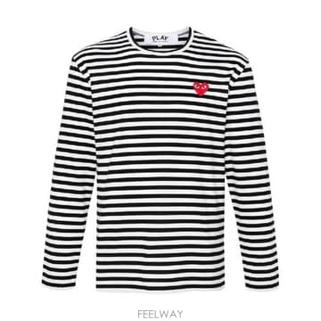 Comme des Garcons �׶�����Ÿ �ؿ� �ĵ������� ���� RED HEART STRIPED COTTON Ƽ���� AXT164D1�׶�����Ÿ �ؿ� �ĵ������� ���� RED HEART STRIPED COTT