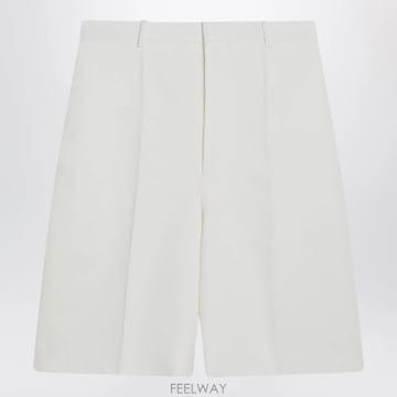 26SS 보테가베네타 화이트 실크 blend bermuda 숏츠 by 보테가베네타 A001IBV6BY0910