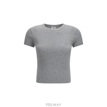 Saint Laurent [K68]���ζ� 869630Y38BD 1403 ���� Ƽ���� �μҸ� ž ���� Fitted cotton T sh[K68]���ζ� 869630Y38BD 1403 ���� Ƽ���� �μҸ� ž ��
