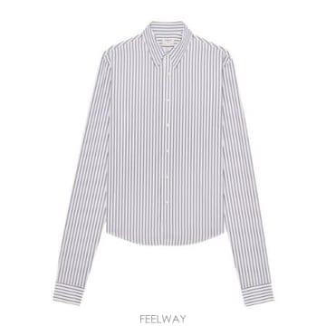 26FW 생로랑 Striped 코튼 poplin 셔츠 867719Y2O119787 TP580534395