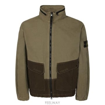 26FW 스톤아일랜드 Panama 코튼 fabric  High collar  Front zipper  App