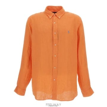 26 FW 폴로 랄프로렌 포니 엠브로이더드 버튼 셔츠 오렌지 710966294