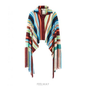 Fendi Striped poncho with fringes FZJ612AYBZF0ZA0 TP57839025