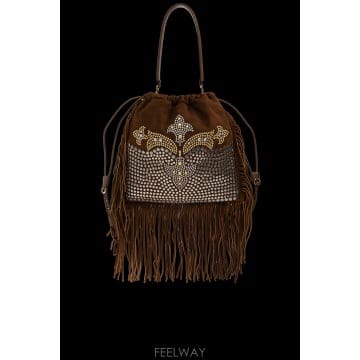 26SS Etro Kalispera 브라운 Suede 미디움 Sack 백 WP1B0024AB021M0126