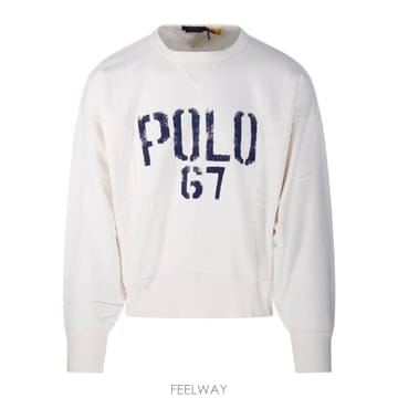 26 FW 랄프로렌 로고 크루넥라인 스웨트셔츠 화이트 710B14576002