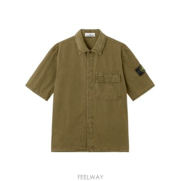 26SS 스톤아일랜드 Brushed Organic 코튼 Canvas 셔츠 L1S151200031S00WNV0