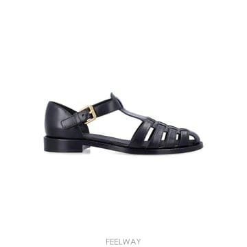 26SS CHURCH S 블랙 레더 Kelsey ballerinas DX00013ZLGF0AAB TP5784
