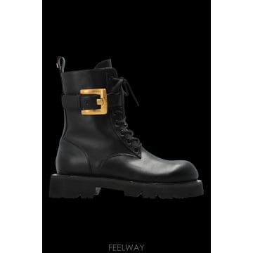 26FW Balmain 레더 앵클 부츠 with a buckle HN1TC292LVIT0PA TP580321