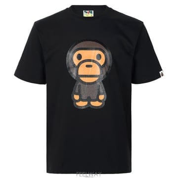 Bape ������ 26SS ���� �۸��� �� ���̺� ���Ϸ� Ƽ���� 002TEM301011M BLACK������ 26SS ���� �۸��� �� ���̺� ���Ϸ� Ƽ���� 002TEM