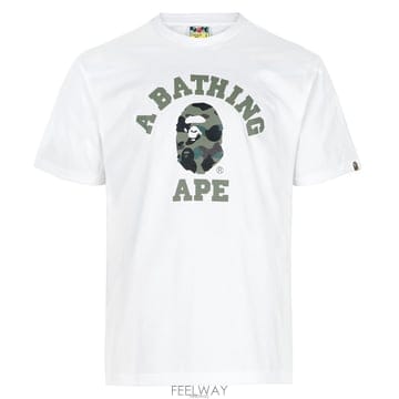 Bape ������ 26SS ȭ��Ʈ �׸� 1ST ī�� �ø��� Ƽ���� 001TEM301013M WHITE GREEN������ 26SS ȭ��Ʈ �׸� 1ST ī�� �ø��� Ƽ���� 001TEM3