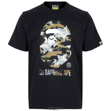 Bape ������ 26SS ���� ���ο� ������ ��� ī���ö��� Ƽ���� 001TEM301023M BLACK YELLOW������ 26SS ���� ���ο� ������ ��� ī���ö��� Ƽ���� 