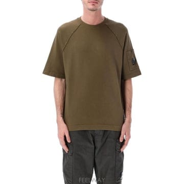 26SS C P  Company 스웨트 셔츠 쇼트 SLEEVE IN LIGHT FLEECE 20CMSS034