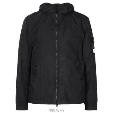 스톤아일랜드 26FW 블랙 크링클랩스 윈드브레이커 후드 집업 자켓 L2S154100001 S0A23