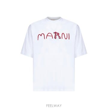 26SS Marni T 셔츠 in cotone con 로고 Marni HUMU0223S2USCY86LOW01
