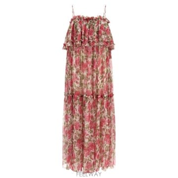 chloe 롱 실크 MUSLIN 드레스 WITH THIN STRAPS CH26UR12427891Y TP578