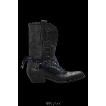 26FW 골든구스 Heeled 앵클 부츠 Wish 스타 로우 With Threads 앤 Stra GWF011