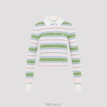 Celine Striped 코튼 폴로 셔츠 RY0TF3B21GKF0 TP578501178