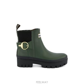 인더샵 Barbour 바버 그린 블랙 첼시 부츠