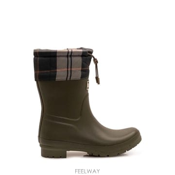 인더샵 Barbour 바버 그린 체크 미들 부츠